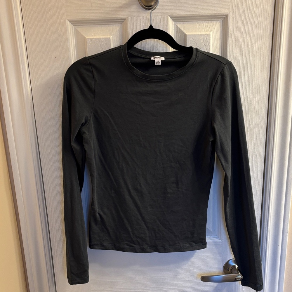 Garage dark green long- sleeve top